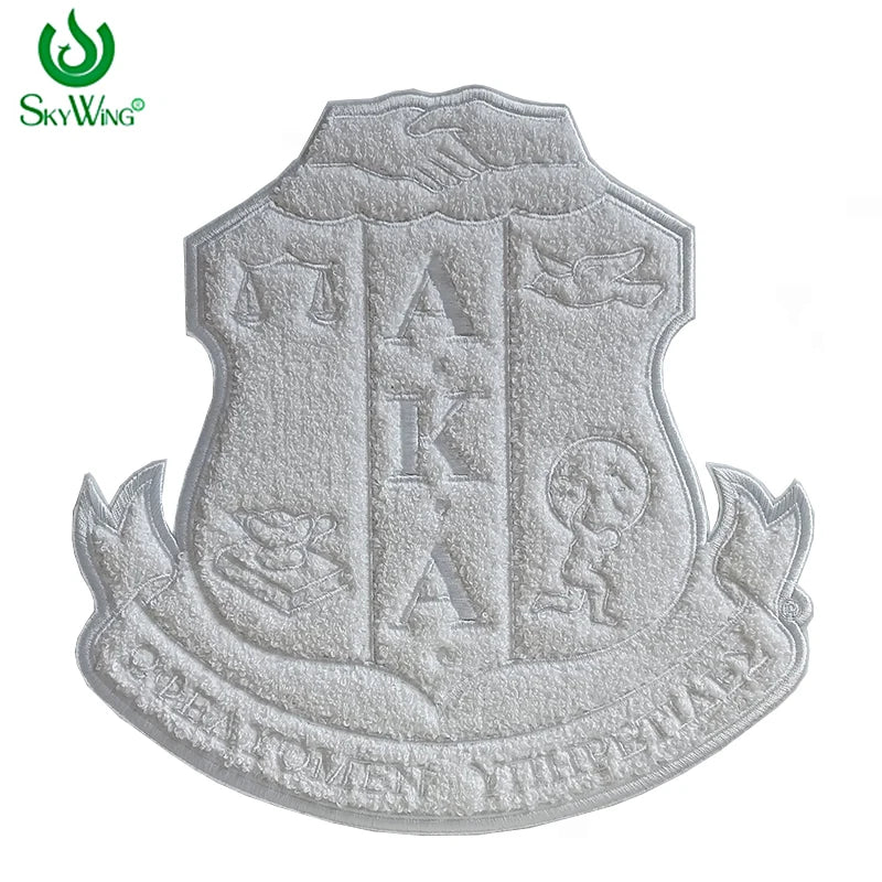 Large Size Chenille Iron-On Alpha Kappa Alpha Crest Patch