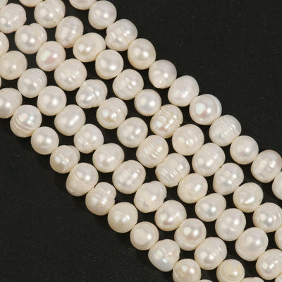 6X7Mm Natural Freshwater Cultured Pearl Beads White round Pearl Loose Beads for Jewelry Making (47-53Pcs/Pack)