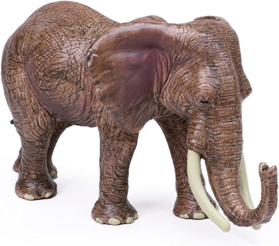 4 PCS Realistic African Elephant Family Set Figurines, 4-7" Safari Animals Figures Includes 2 Baby Elephants, Diorama Educational Toy Cake Toppers Christmas Birthday Gift for Kids Toddlers